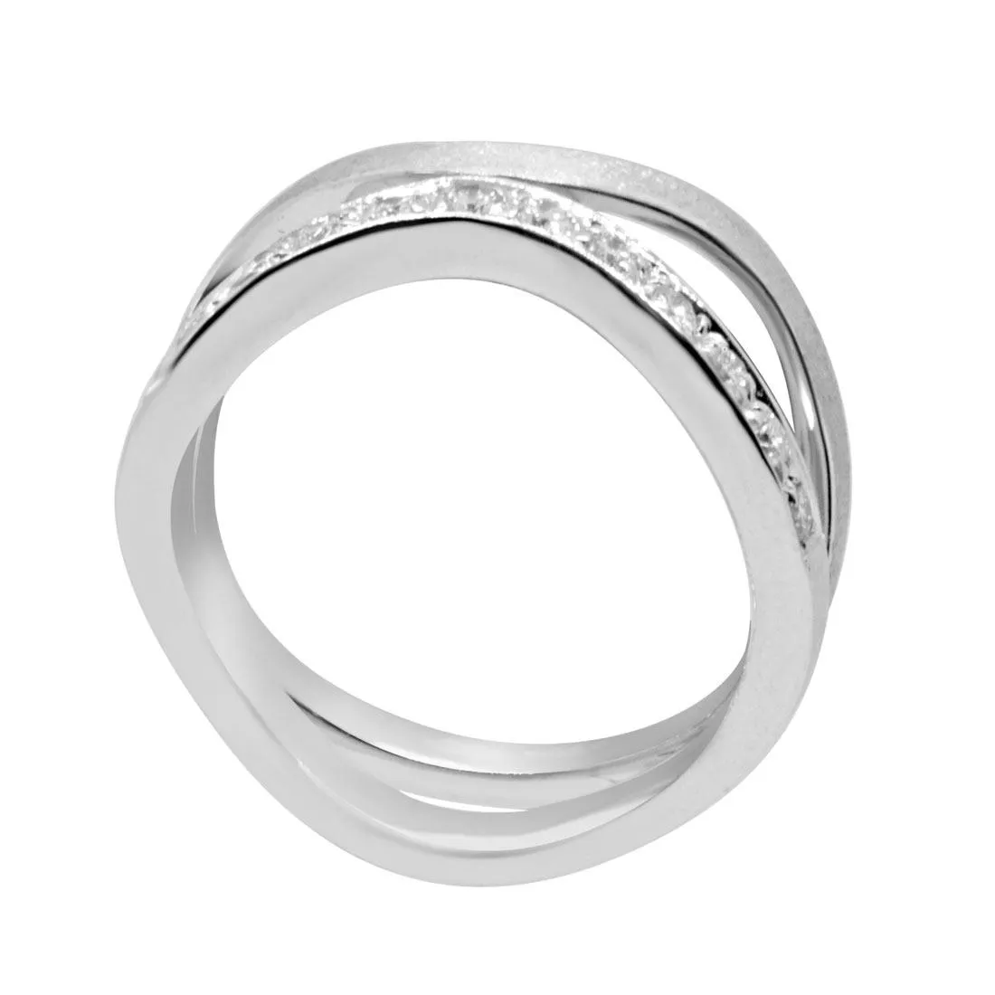 Anello in oro bianco con diamanti mis 14