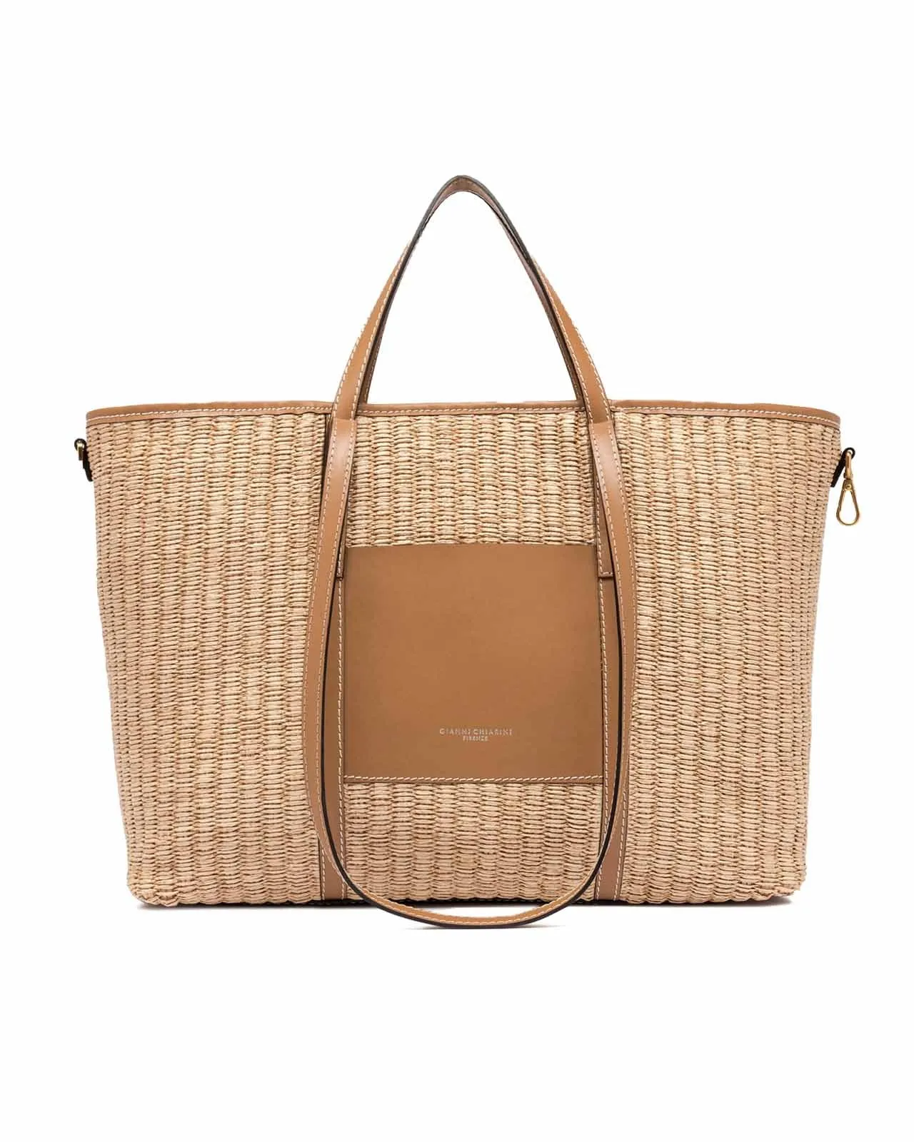 Borsa Superlight rafia naturale + cuoio